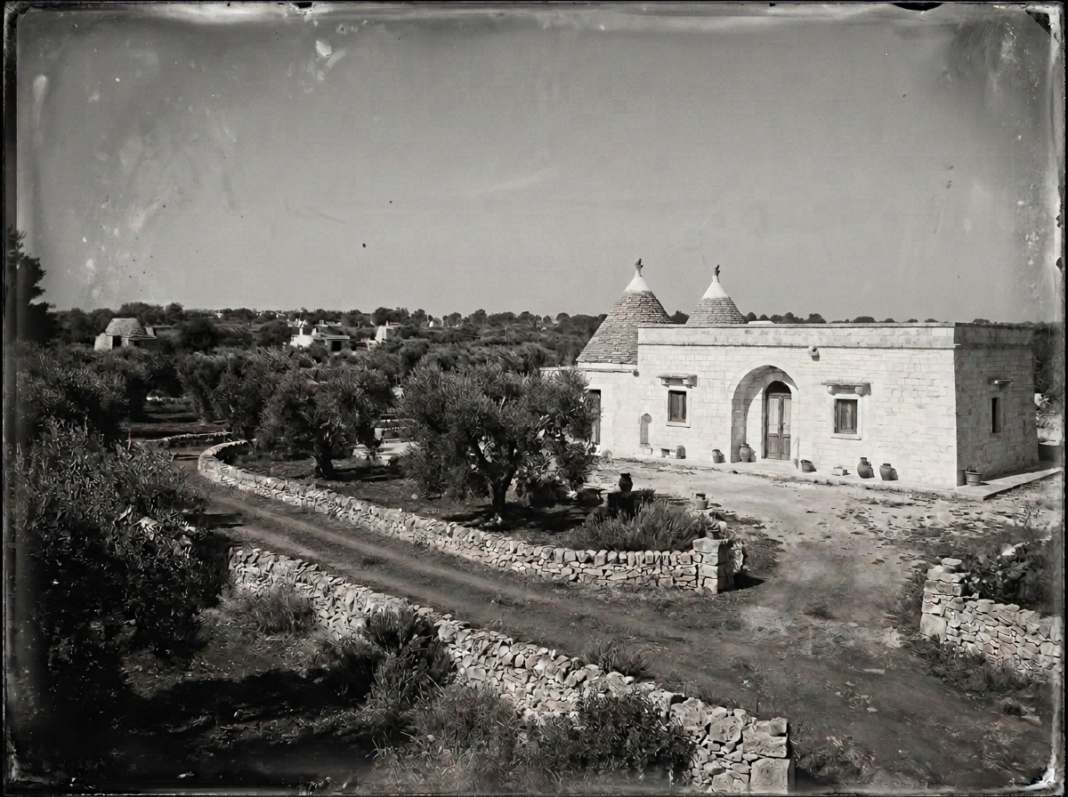 Trulli di Marì nel 1800 - Costruzione originaria con tetto piano